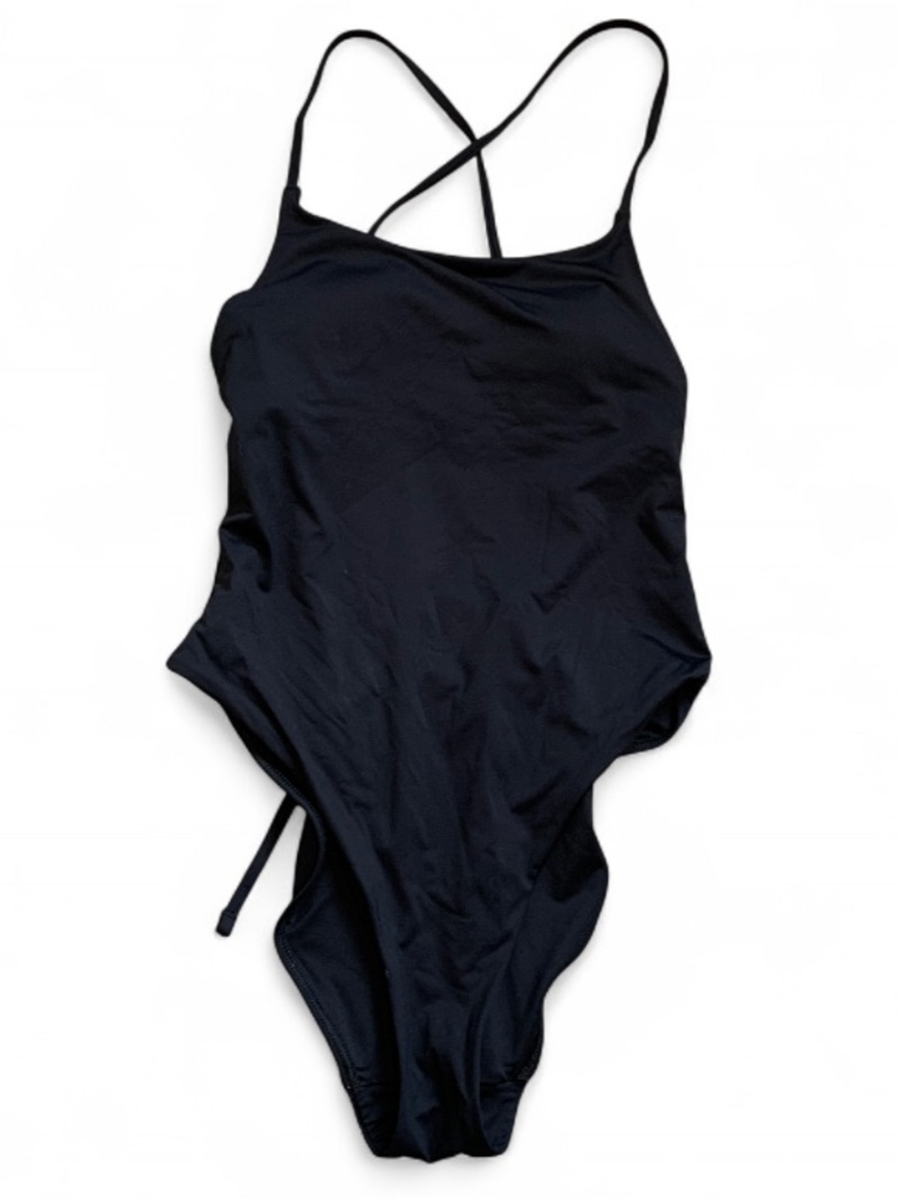 Everlane Black One-Piece Swimsuit with Crossback Tie Straps